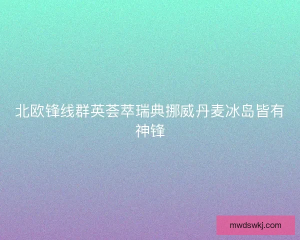 北欧锋线群英荟萃瑞典挪威丹麦冰岛皆有神锋